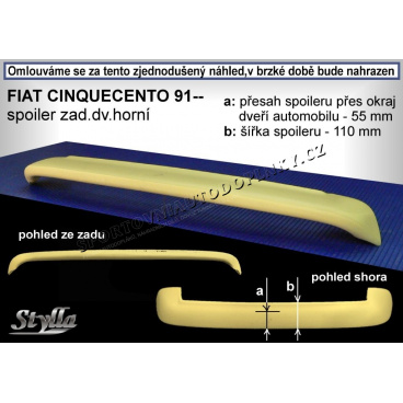 Fiat Cinquecento (91-98) spoiler zadných dverí horný