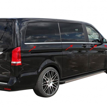Nerez spodné listy okien Omtec 8 ks Mercedes Vito 2014+ len pre najdlhšiu verziu L3 Nerez spodné listy okien Omtec 8 ks Mercedes Vito 2014+ len pre najdlhšiu verziu L3