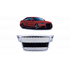 Gril Audi A4 B8 Strieborný & Lesklý Čierny