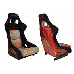 Športové kreslo SLIDE KS2 Premium Black Personal Words Velur & Red Glitter