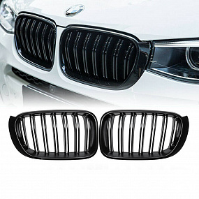 Mriežka BMW X3 F25 X4 F26 Facelift dvojité rebrovanie Lesklá čierna Mriežka BMW X3 F25 X4 F26 Facelift dvojité rebrovanie Lesklá čierna
