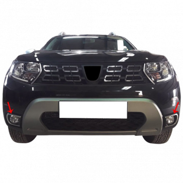 Nerez chróm rámčeky predných hmloviek Omtec brúsené Dacia Duster 2018+