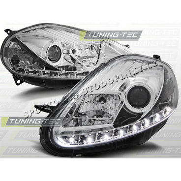 Fiat Grande Punto 2005-09 predné číra LED svetlá daylight chrome (LPFI05)