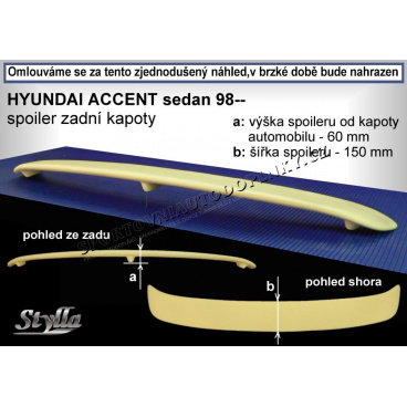 Hyundai Accent sedan (98-00) spoiler zadnej kapoty