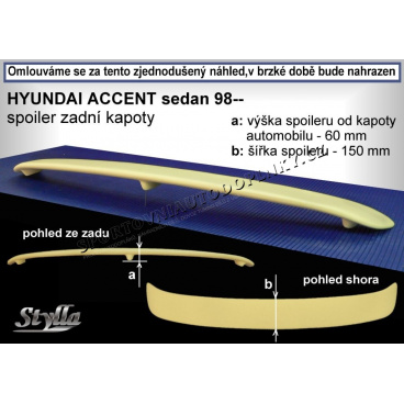Hyundai Accent sedan (98-00) spoiler zadnej kapoty Hyundai Accent sedan (98-00) spoiler zadnej kapoty