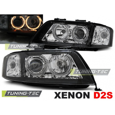 AUDI A6 10.1999-06.2001 Predné číre svetlá ANGEL EYES BLACK XENON (LPAU86)
