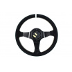 Športový volant WRC 350 mm čierny semiš / strieborný šev