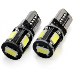 Žiarovky 5SMD 5730 T10 (W5W) 12V biela CAN-BUS