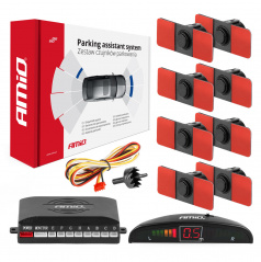 Sada parkovacích senzorov LED 8 čidiel čierne vnútorné 16,5 mm