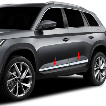Nerez bočné lišty dverí Omtec Škoda KodiaQ 2017+, F. Ranger 2015+ Nerez bočné lišty dverí Omtec Škoda KodiaQ 2017+, F. Ranger 2015+
