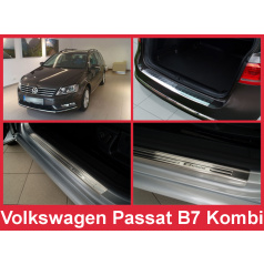 Nerez kryt zostava ochrana prahu zadného nárazníka + ochranné lišty prahu dverí VW Passat B7 kombi 2011-14
