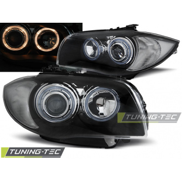 BMW E87 / E81 2004-11 Predné číre svetlá ANGEL EYES BLACK