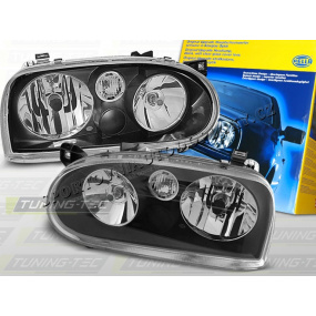 VW Golf III 1991-97 Predné číre svetlá Hella black (LPVW67)